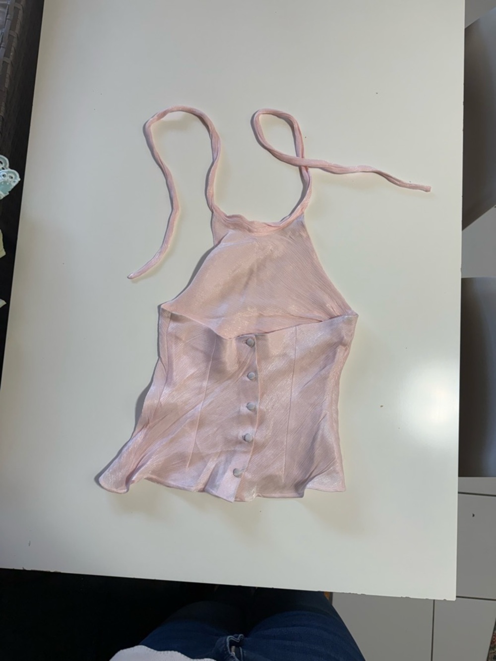Clean Girl | Wedding Guest Bridesmaid Sleeveless Pink Halter Mermaid Set - Picture 3 of 11